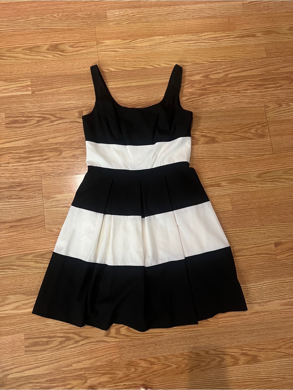 Lauren Ralph Lauren Black and White Striped Fit & Flare Mini Dress